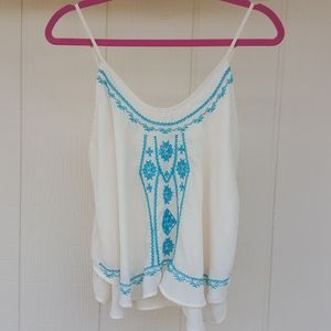 L BONGO Chic Boho Layered Embroidered Festival Top
